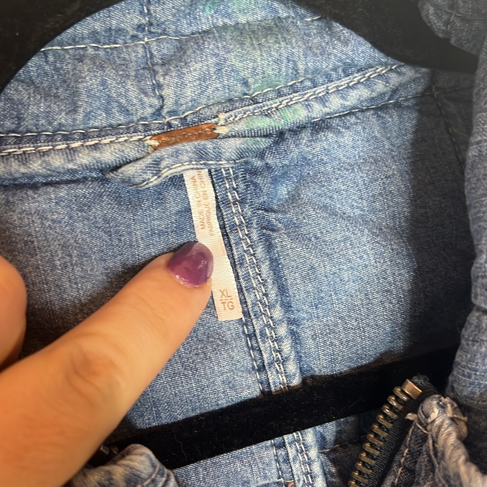 Free People Dolman Quilted Knit Jacket, Cali Indigo xL - Picture 7 of 13